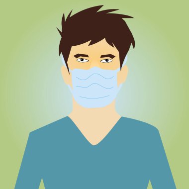 Covid 19 salgını sırasında maskeli bir adam.