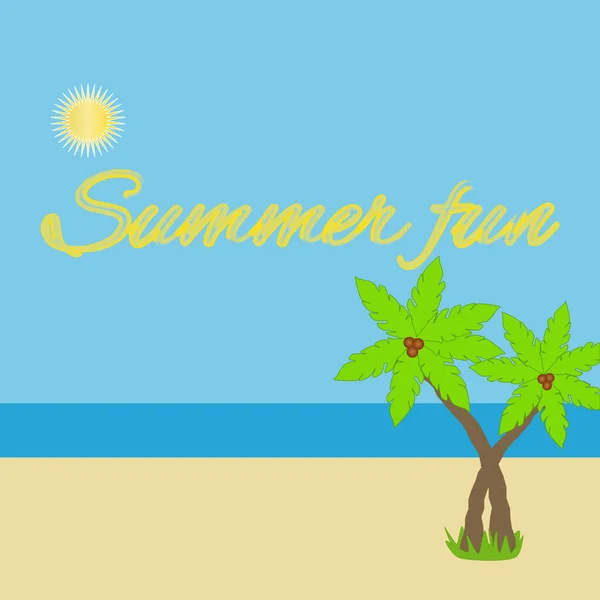 Summer Vacation Summer Beach Poster Vector Illustration — Stock Vector