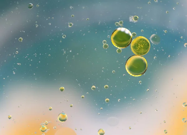 Resumen Glóbulos Aceite Fondo Agua Llenando Marco — Foto de Stock