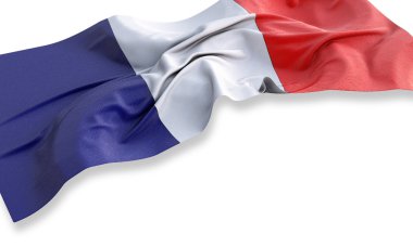 Kumaş Fransa bayrağı 3d çizimi