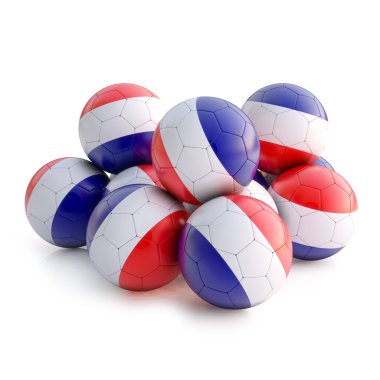 bir futbol topu Fransız bayrağı 3D çizimi