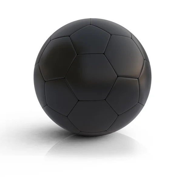 Illustrazione 3d di un pallone da calcio nero — Foto Stock