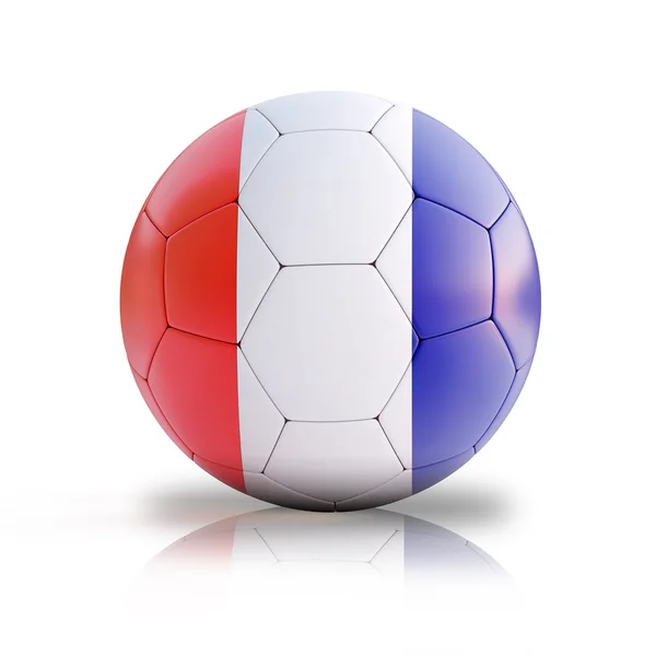 Illustrazione 3D della bandiera francese su un pallone da calcio — Foto Stock