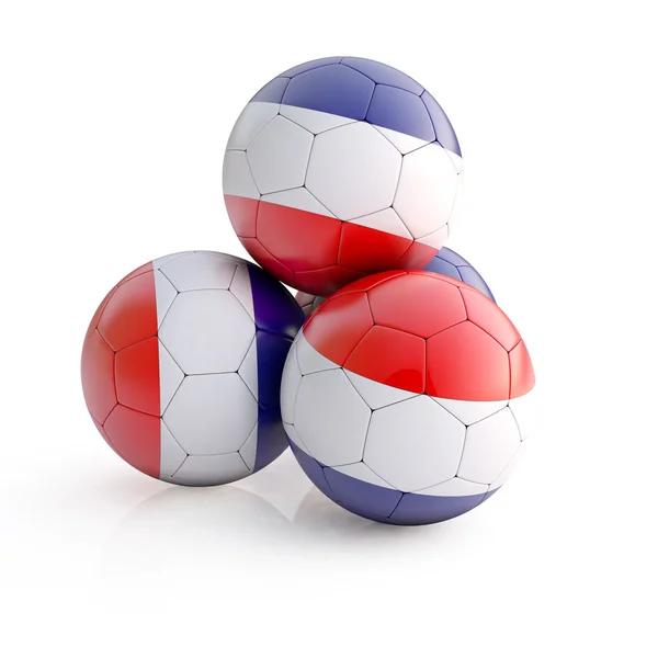 Bir futbol topu Fransız bayrağı 3D çizimi — Stok fotoğraf