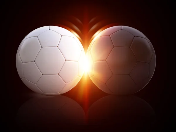 Illustration 3D balles de football — Photo