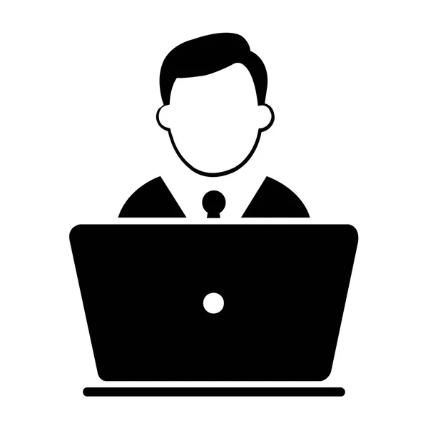 Ikonę użytkownika z laptopa — Wektor stockowy