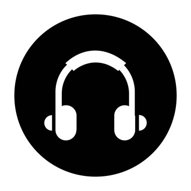 Siyah kulaklık vektör simgeler