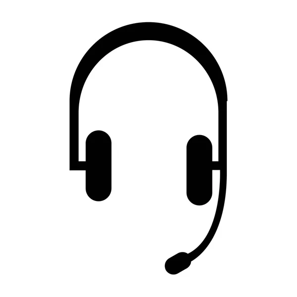 Auriculares negros Vector iconos — Vector de stock