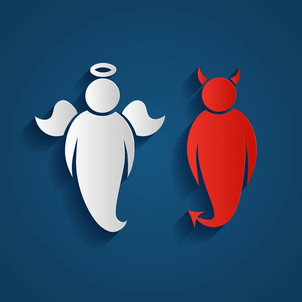 Illustration vectorielle avec anges et démons — Image vectorielle