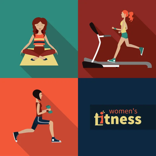 Vektör simgeler fitness kadınlar için bir konu