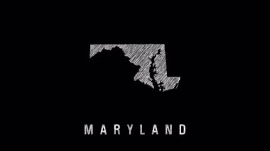 Animated sketch of the maryland state map, ideal for presentations, documentaries, or educational projects