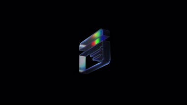 Holographic credit card icon spinning smoothly, revealing sleek financial technology design against dark backdrop with seamless digital animation