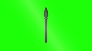 Metalik Roma rakamı bir pürüzsüz dönüşümlü, parlak yeşil ekran arkaplanı üzerinde dönen, pürüzsüz dönüş ve yansıtıcı yüzeyi olan