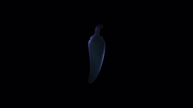 Holografik kırmızı biber, yemek programları veya baharatlı yemek reklamları için idealdir.