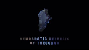 Demokratik Kongo Cumhuriyeti 'nin coğrafi anahatlarını değiştiren holografik projeksiyon gelişmiş görsel teknolojiye sahip karanlık minimalist geçmişe karşı ulusal sınırları ortaya koyuyor.