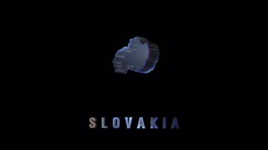 Dijital Slovakya haritası arızalandı, kara zemin üzerinde dönüyor, teknolojik bozulma etkisi olan coğrafi hatları ortaya çıkarıyor