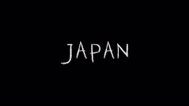 White japan word revealing on black background, showcasing minimalist typography and cultural graphic design