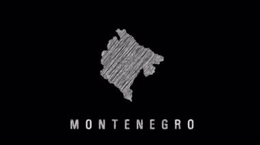 Karadağ ulusal sınırları yavaş yavaş ortaya çıkarak, kara tahta yüzeyine beyaz tebeşirle kesin toprak hatları çiziyor