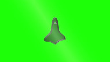 Animasyon gümüş uzay mekiği sembolü döner ve krom anahtar arka planda döner. Uzay keşfi ve bilim kavramları için mükemmel.