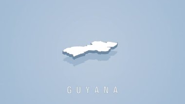 Temiz ve minimalist 3d animasyon guyana dönüşünün haritasını gösteriyor. Bu bilgi tarzı video haber veya coğrafya içeriği için mükemmeldir