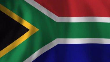Gerçekçi Güney Afrika bayrağı rüzgarda dalgalanıyor. Ayrıntılı kumaş dokusu ve kusursuz döngü animasyonu vatanseverliği ve ulusal gururu temsil ediyor.