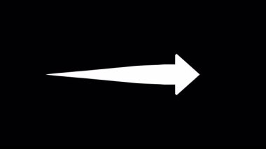 Siyah ekranda soldan sağa hareket eden basit beyaz animasyon okları. Hız ve yönü temsil eden dinamik hareket grafik ögesi