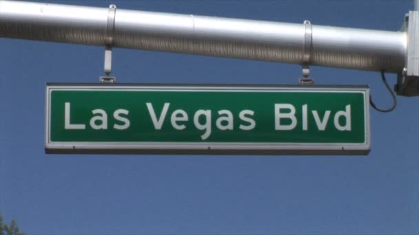 Las Vegas Blvd σημάδι — Αρχείο Βίντεο