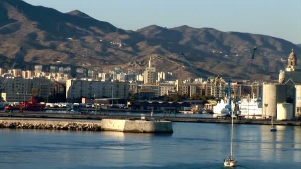 Porto de Málaga pela manhã — Vídeo de Stock