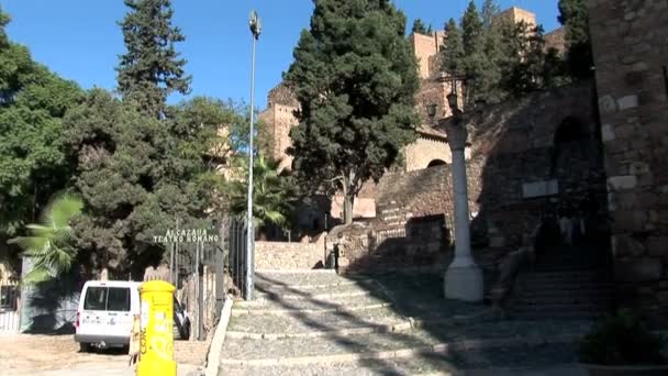 Alcazaba-fortet i Spanien — Stockvideo