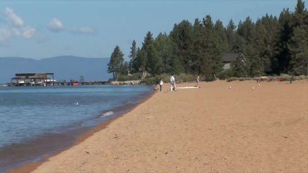 Nevada Beach en el lago Tahoe — Vídeos de Stock