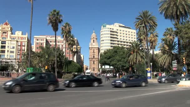 De stad Malaga in Spanje — Stockvideo
