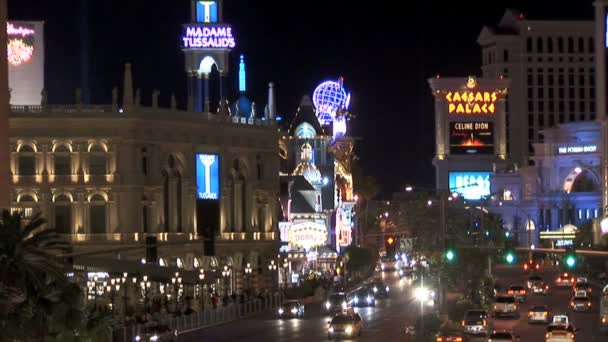 Tráfego em Las Vegas à noite — Vídeo de Stock