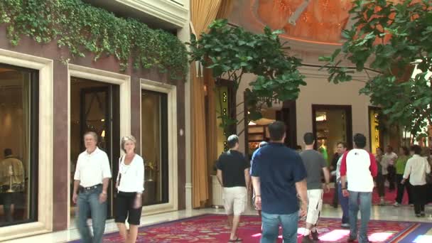 Winkelen Hall in het Wynn hotel — Stockvideo