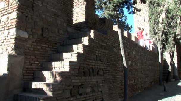 Fortaleza de Alcazaba na Espanha — Vídeo de Stock