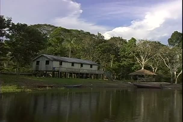 Boat rides on Amazonas river — Stock Video