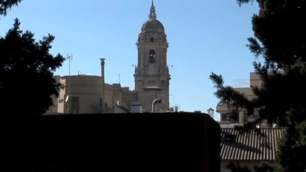 Malaga oude kerk — Stockvideo