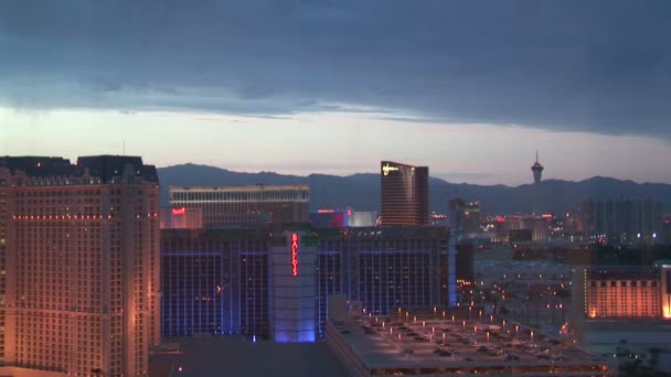 Las Vegas at dusk — Stock Video