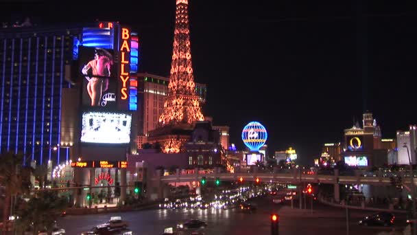 Ballys strip sign in Las Vegas — Stock Video