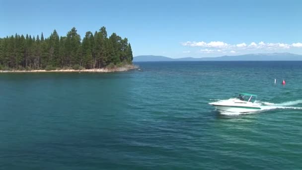Boat crossing on Lake Tahoe — Stock Video