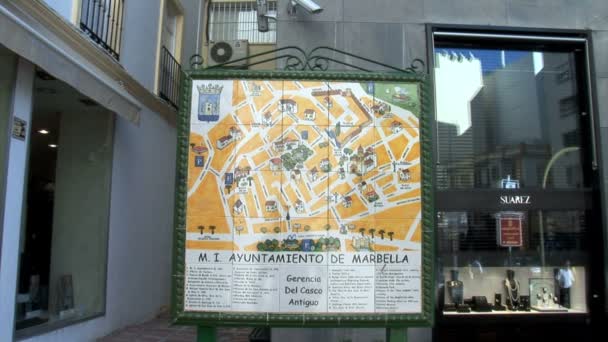 Plattegrond van Marbella — Stockvideo