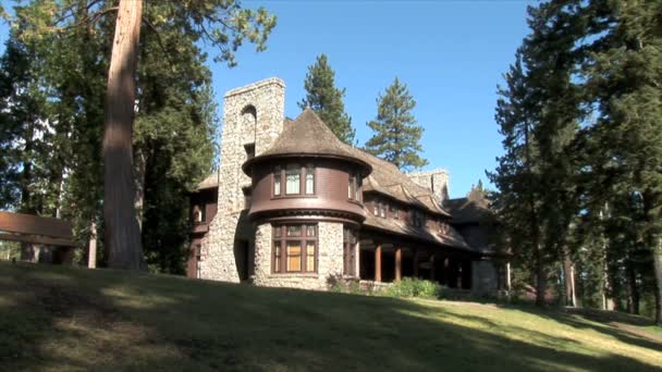 Old Stone House on Hill — Stock Video