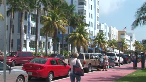 Samochody na ulicy w Miami — Wideo stockowe