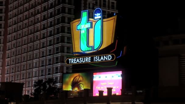 Las Vegas'taki Treasure Island işareti — Stok video