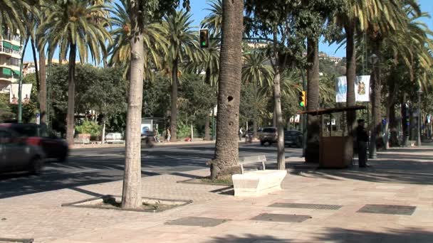 Málaga Amplia acera — Vídeo de stock