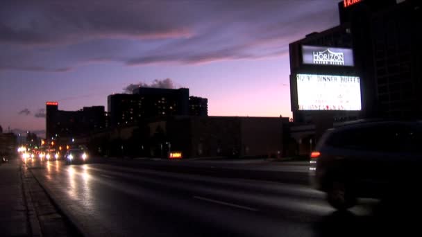 Horizon Hotel på natten — Stockvideo