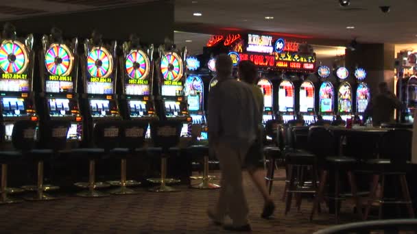 Slot Machines in casino — Stock Video