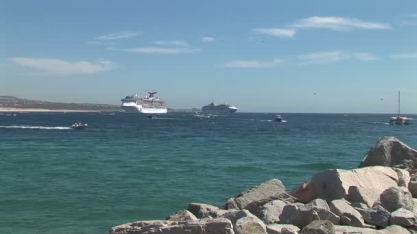 Carnival cruise ships in the sea — Stock Video