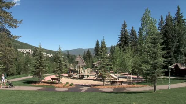 Park Playground in Beaver Creek — Stock Video