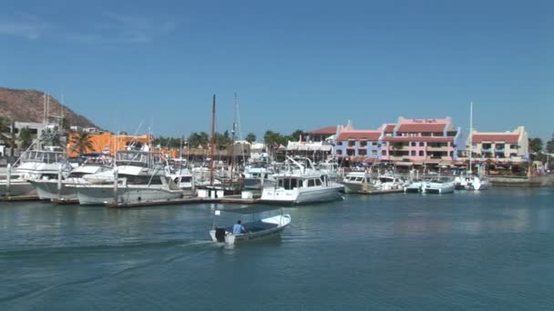 Egy jachtkikötő a Cabo San Lucas — Stock videók