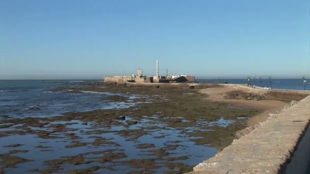 Cadiz Fort in Spanje — Stockvideo